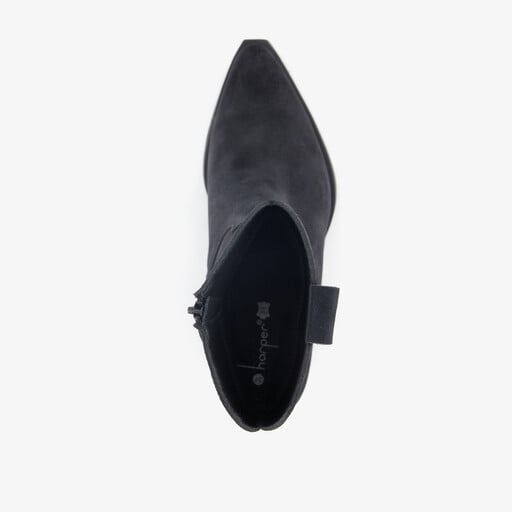 Suede dames western laarzen zwart