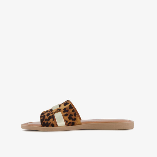 Dames slippers met luipaardprint
