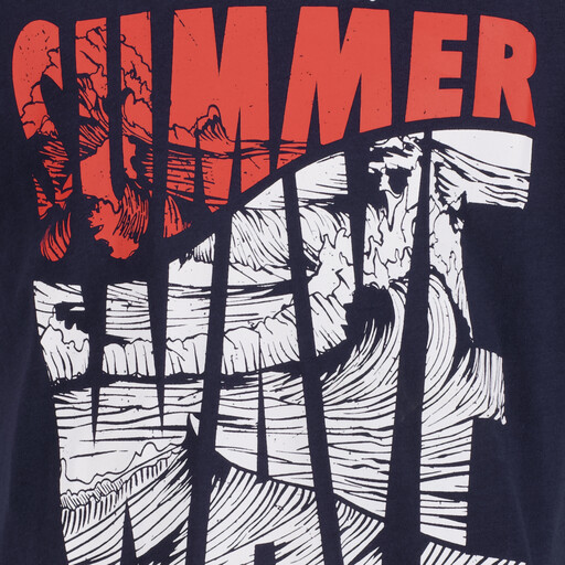 Name It jongens T-shirt Summer Wave zwart