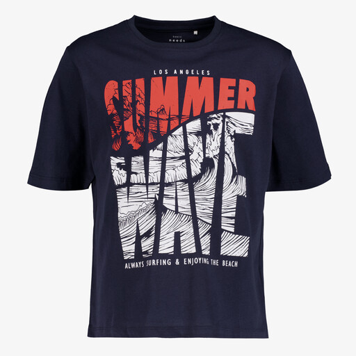 Name It jongens T-shirt Summer Wave zwart