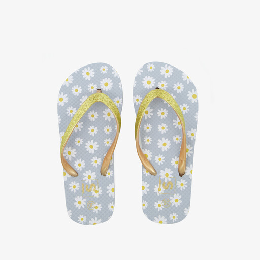 Meisjes teenslippers met madeliefjes