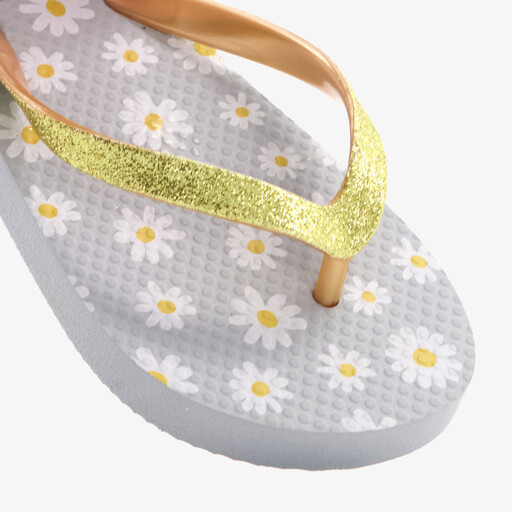 Meisjes teenslippers met madeliefjes