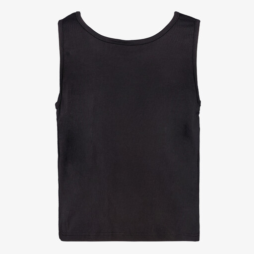 Meisjes singlet met knoop en opdruk zwart