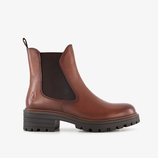 Leren dames Chelsea boots bruin