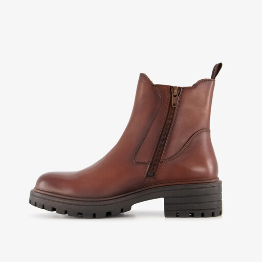 Leren dames Chelsea boots bruin