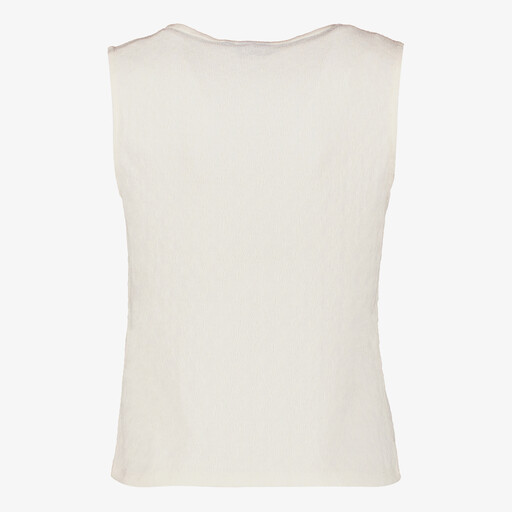 Dames top met strikjes ecru