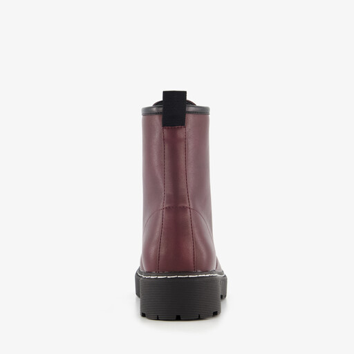 Dames veterboots bordeaux rood
