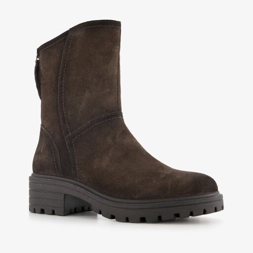 Suède dames boots donkerbruin