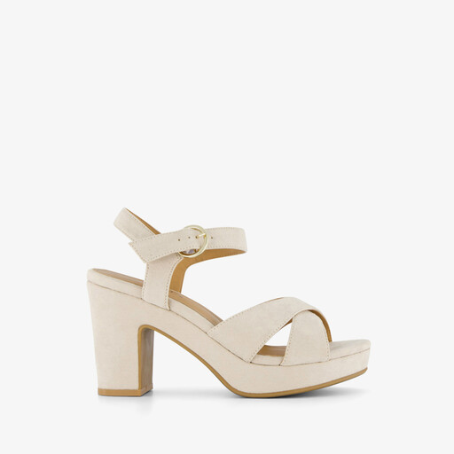 Dames sandalen met hak beige