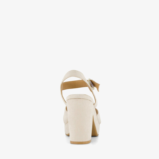 Dames sandalen met hak beige