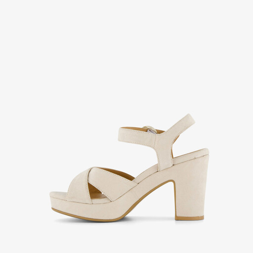 Dames sandalen met hak beige