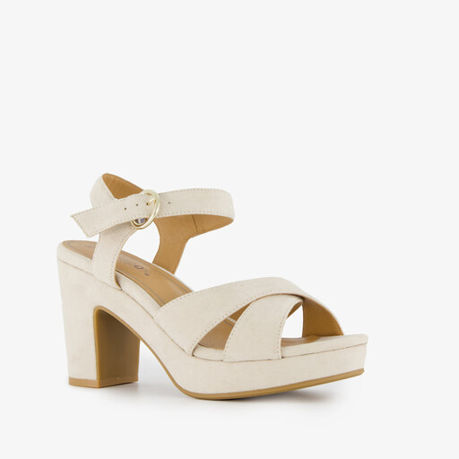 Dames sandalen met hak beige