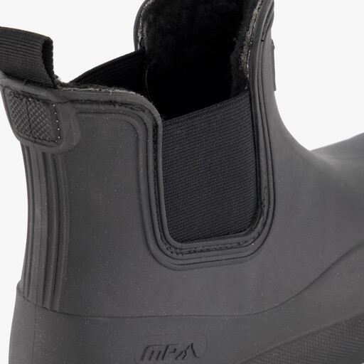 Korte dames regenlaarzen gevoerd zwart