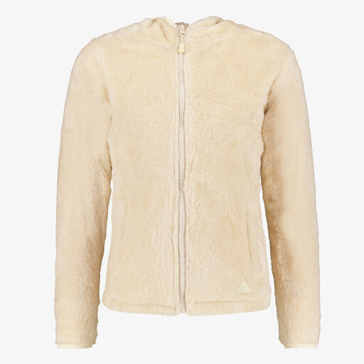 Fluffy meisjes outdoor vest beige