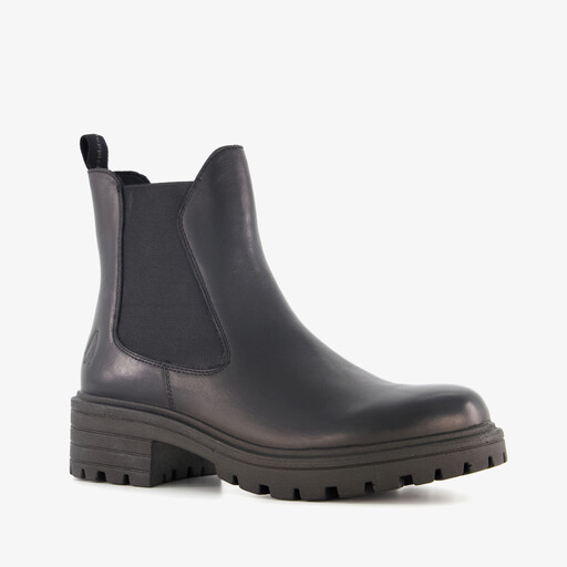 Leren dames Chelsea boots zwart