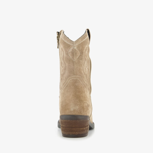 Suède dames western boots lichtbruin