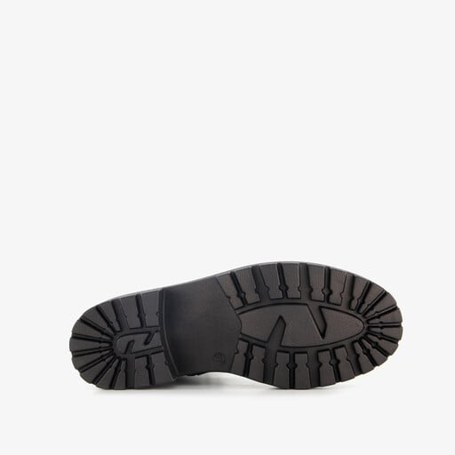 Leren dames veterboots zwart