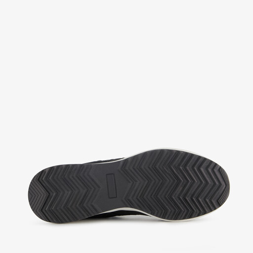 Suede dames sneakers met zebraprint details zwart