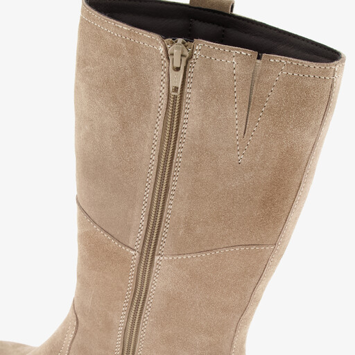 Suède dames laarzen beige