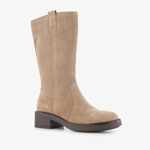 Suède dames laarzen beige
