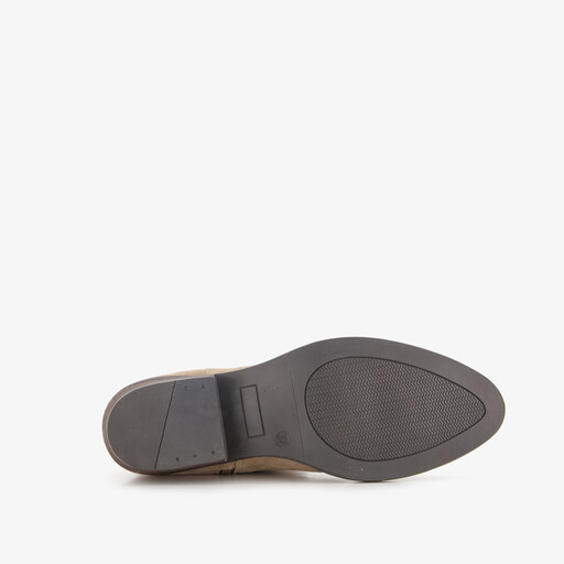 Suède dames cowboylaarzen beige