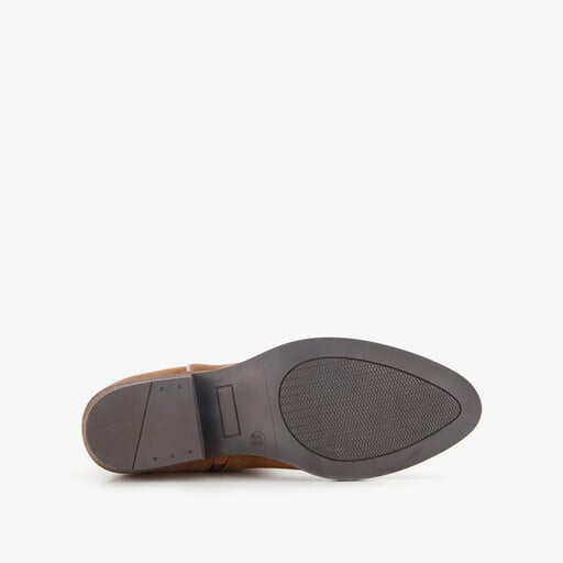 Suède dames cowboylaarsjes cognac