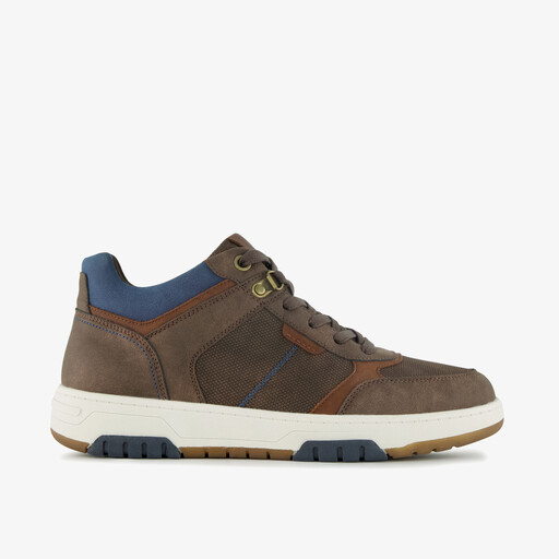Hoge heren sneakers bruin blauw