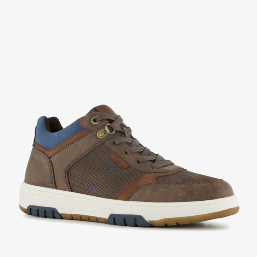 Hoge heren sneakers bruin blauw
