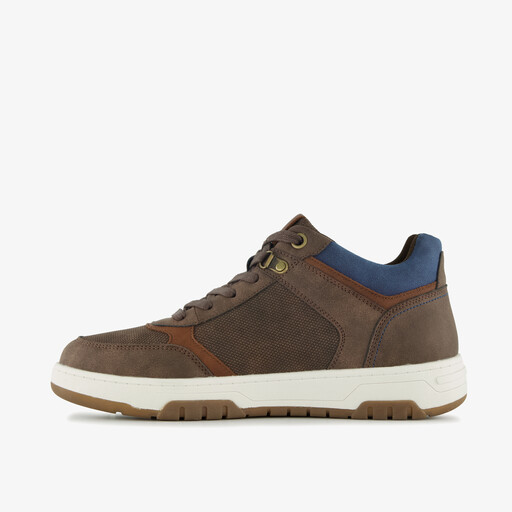 Hoge heren sneakers bruin blauw