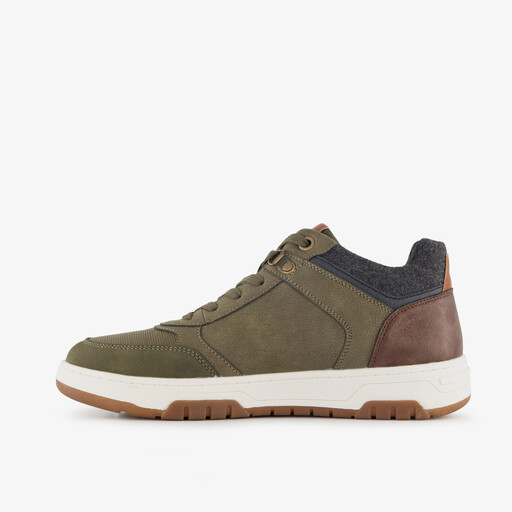 Hoge heren sneakers groen cognac