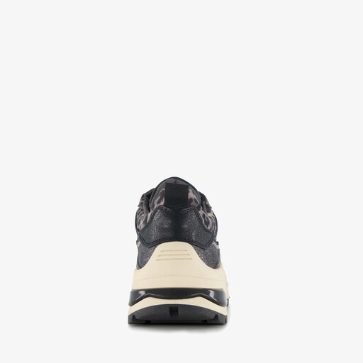 Dames sneakers met panterprint details grijs