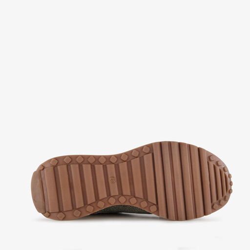 Dames sneakers met panterprint details taupe