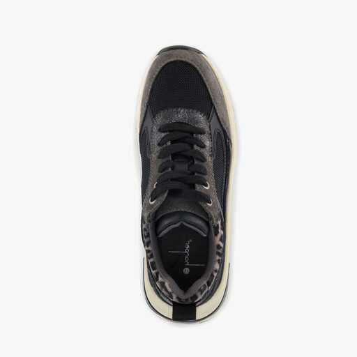 Dames sneakers met panterprint details grijs