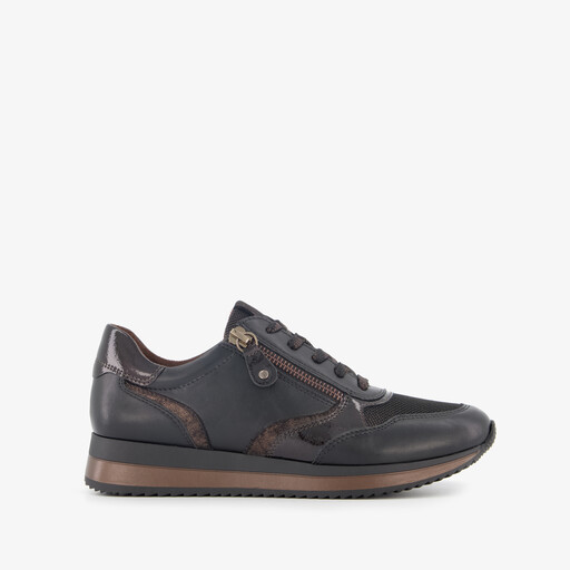 Dames sneakers met H leest zwart brons