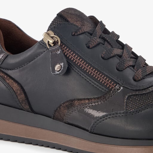 Dames sneakers met H leest zwart brons