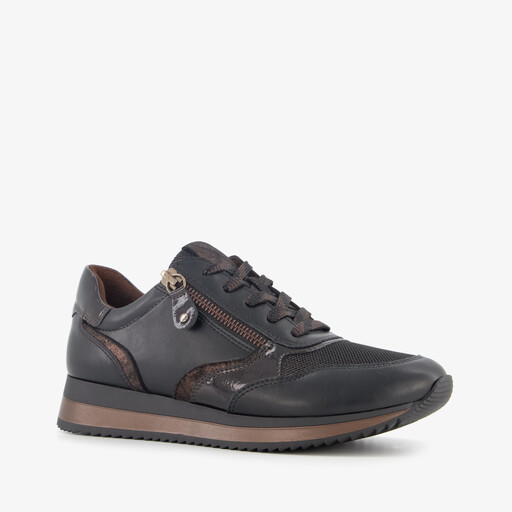 Dames sneakers met H leest zwart brons