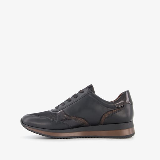 Dames sneakers met H leest zwart brons