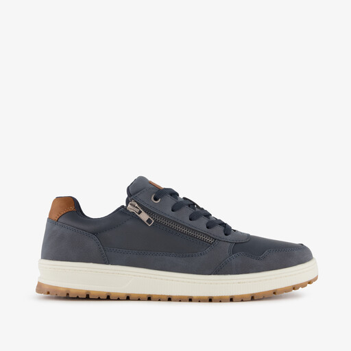Heren sneakers blauw cognac