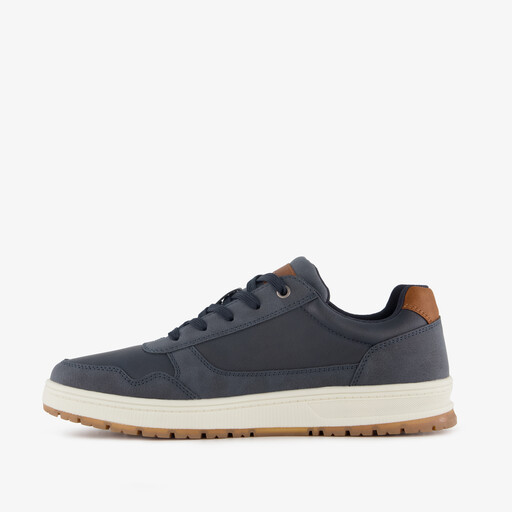 Heren sneakers blauw cognac