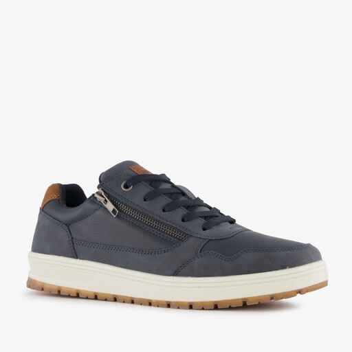 Heren sneakers blauw cognac