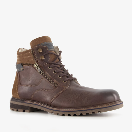 Leren heren veterboots bruin