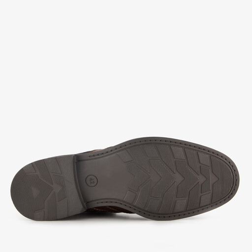 Leren veterboots bruin blauw