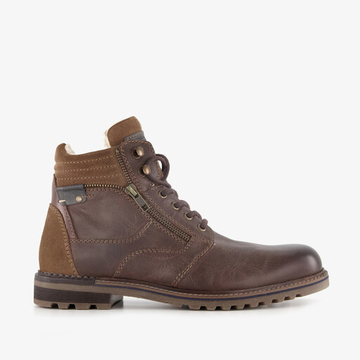 Leren heren veterboots bruin