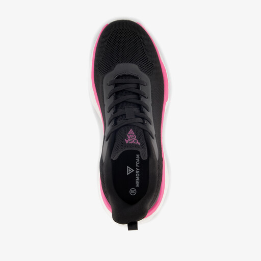 Meisjes sportschoenen zwart roze