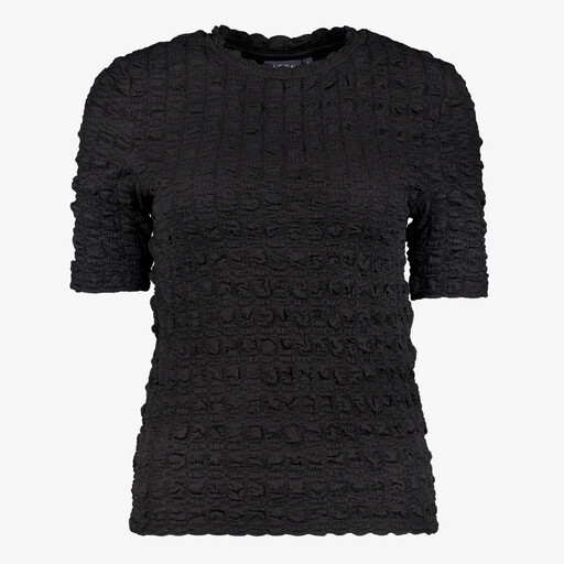 Dames top met structuur zwart