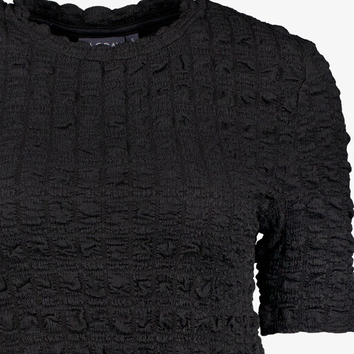 Dames top met structuur zwart