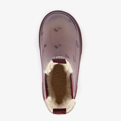 Korte kinder regenlaarzen gevoerd roze