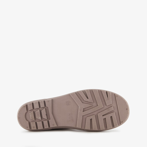Korte dames regenlaarzen gevoerd beige