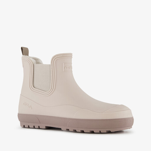 Korte dames regenlaarzen gevoerd beige
