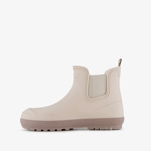 Korte dames regenlaarzen gevoerd beige